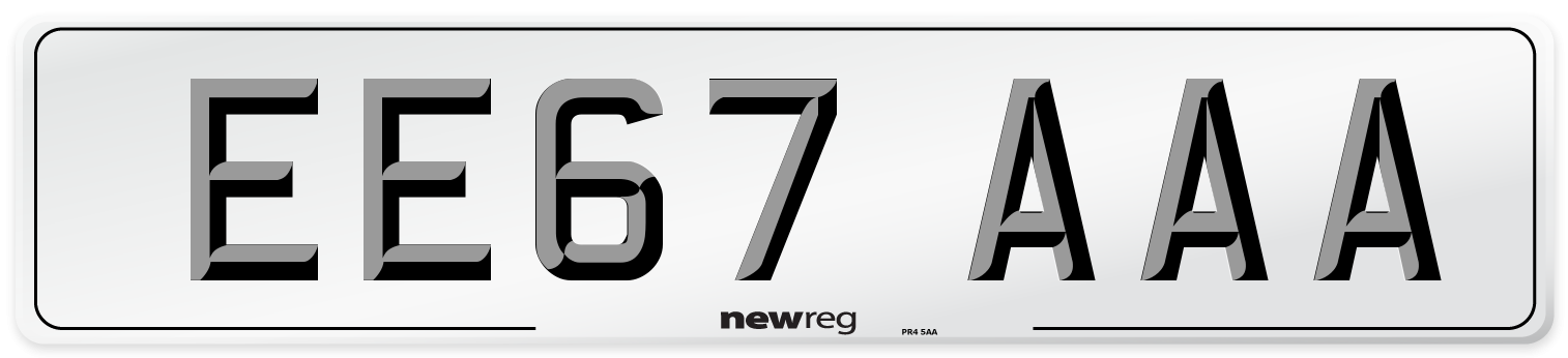 EE67 AAA Number Plate from New Reg